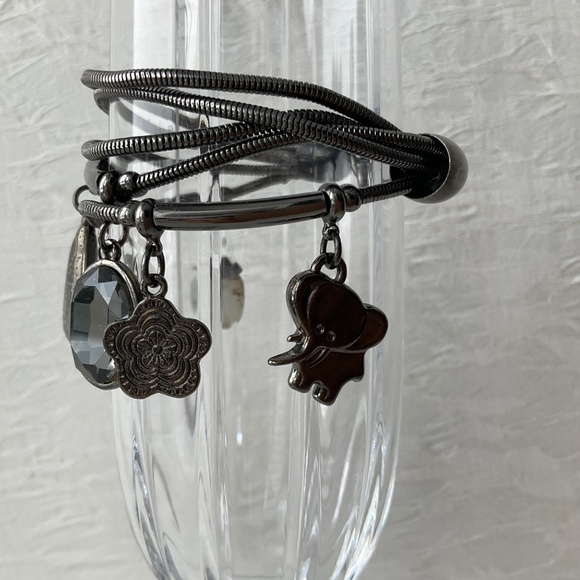 Multi Strand Charm Bracelet Featuring Elephant Charm - Picture 5 of 8